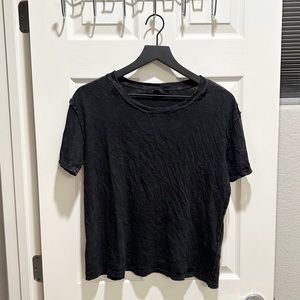 All Saints Black Distressed Tee